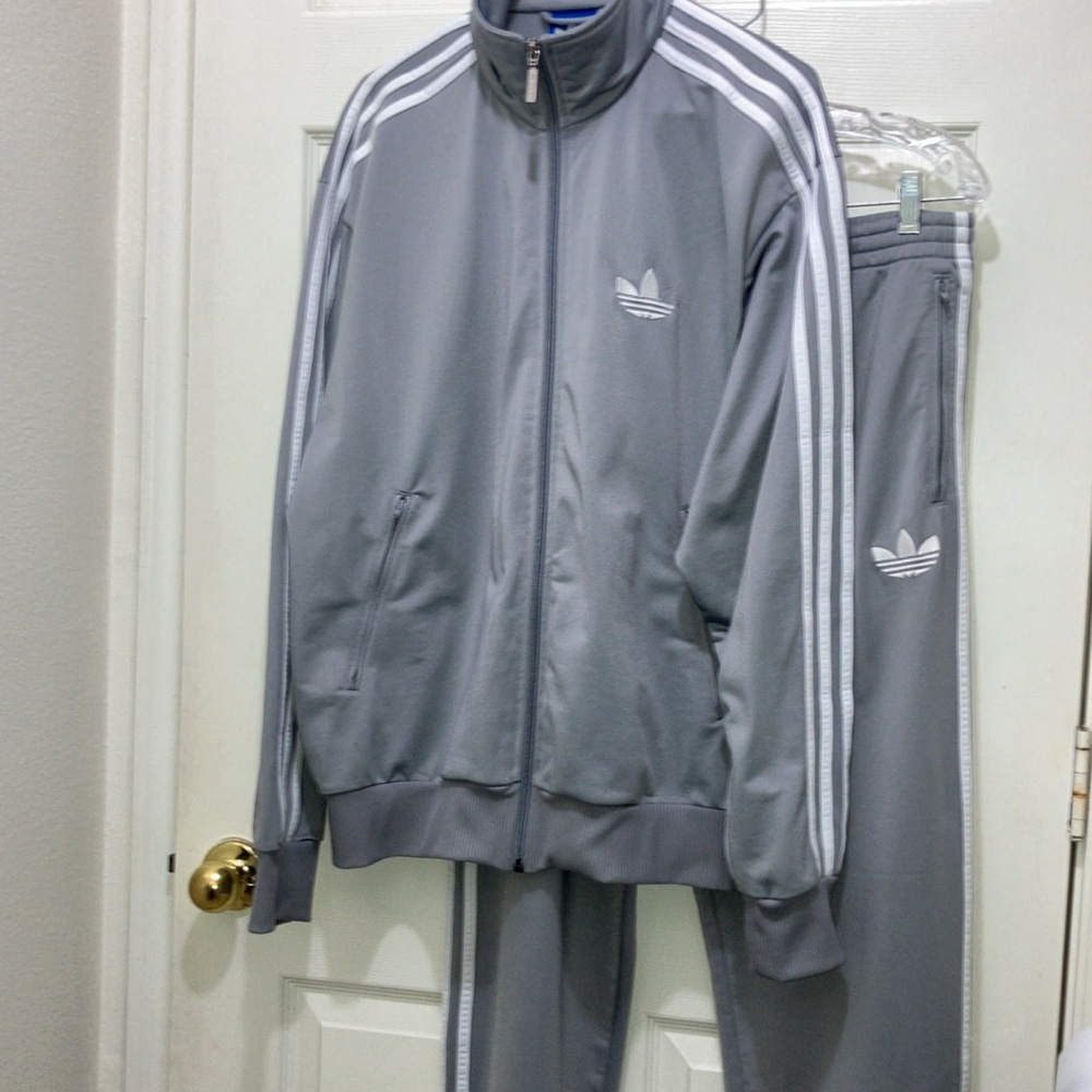 Adidas Firebird Track Warmup Sweat Suit Jacket Joggers Pants Set Zipper Pockets